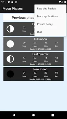 Moon phases android App screenshot 0