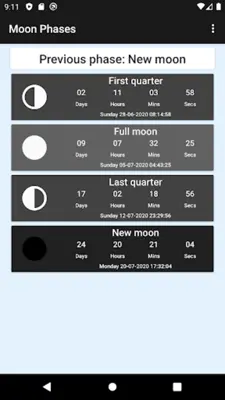 Moon phases android App screenshot 1